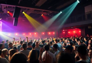 A diverse crowd enjoying a live concert in Charlotte's vibrant music scene.