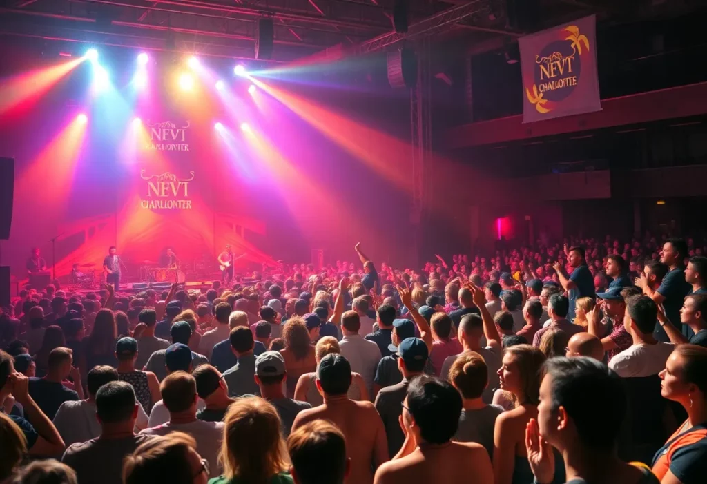Crowd enjoying a concert in Charlotte