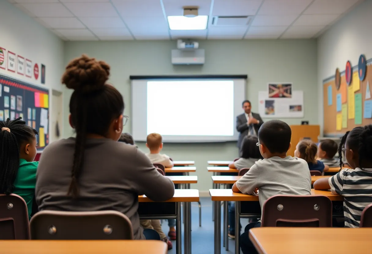 Classroom setting in Charlotte reflecting educational staffing changes