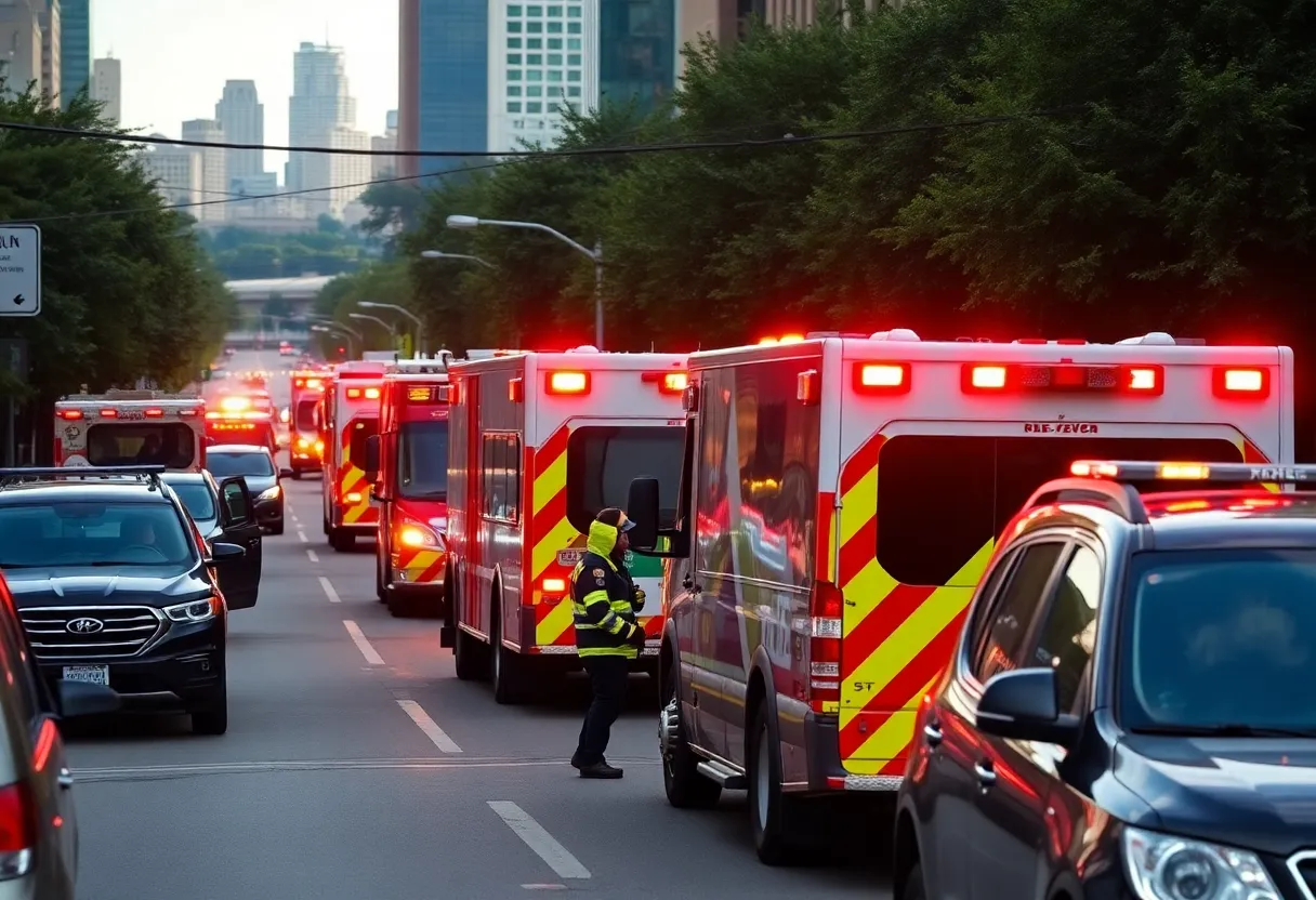 Emergency services responding to incidents in Charlotte