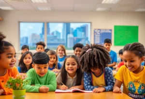 Students at Charlotte-Mecklenburg Schools enjoying learning activities