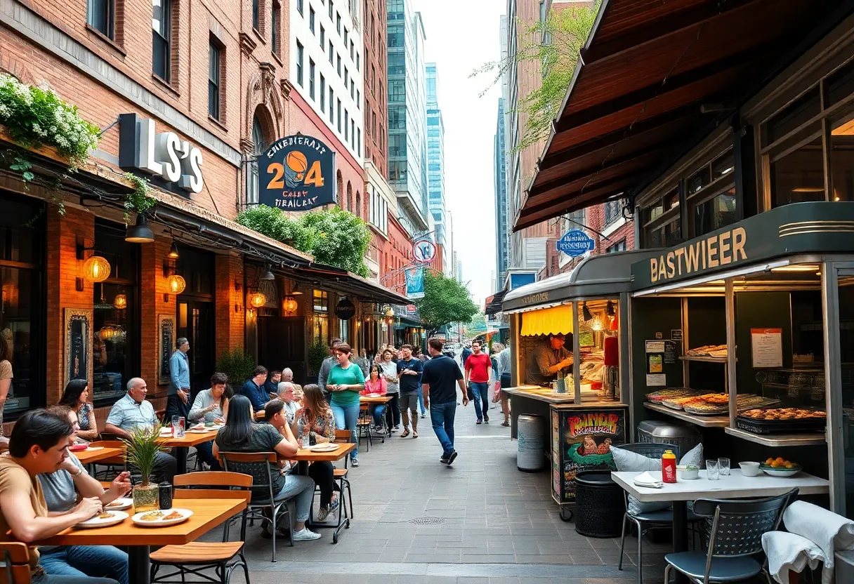 Exterior view of Charlotte NC restaurants with outdoor seating