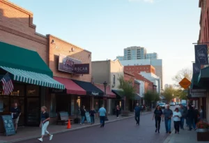 Local business street in Charlotte showcasing small businesses
