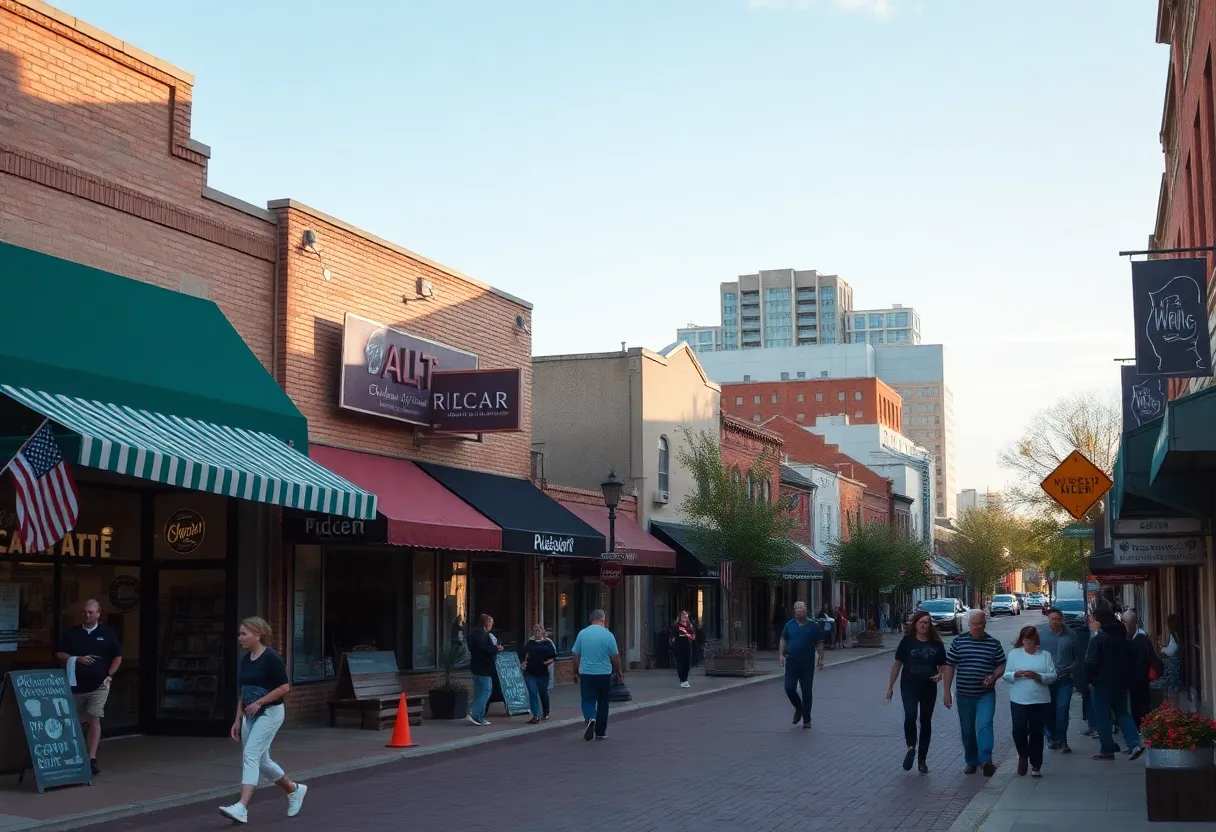 Local business street in Charlotte showcasing small businesses