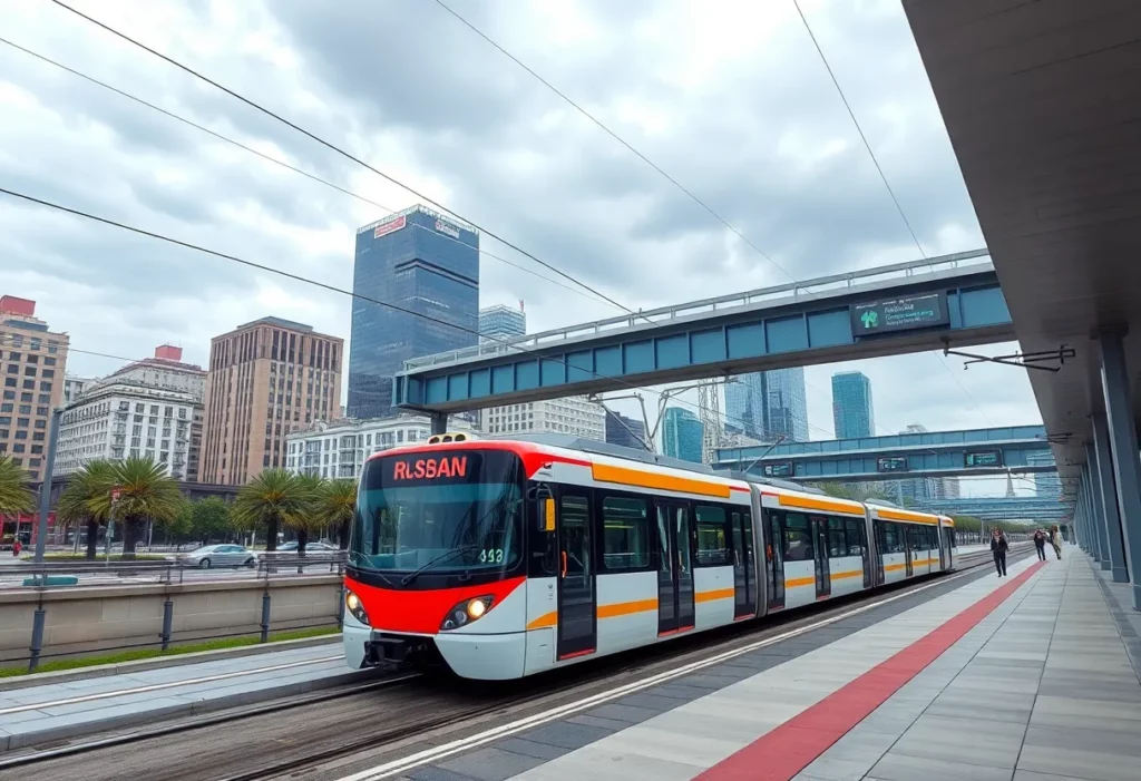 Charlotte public transportation scene during maintenance