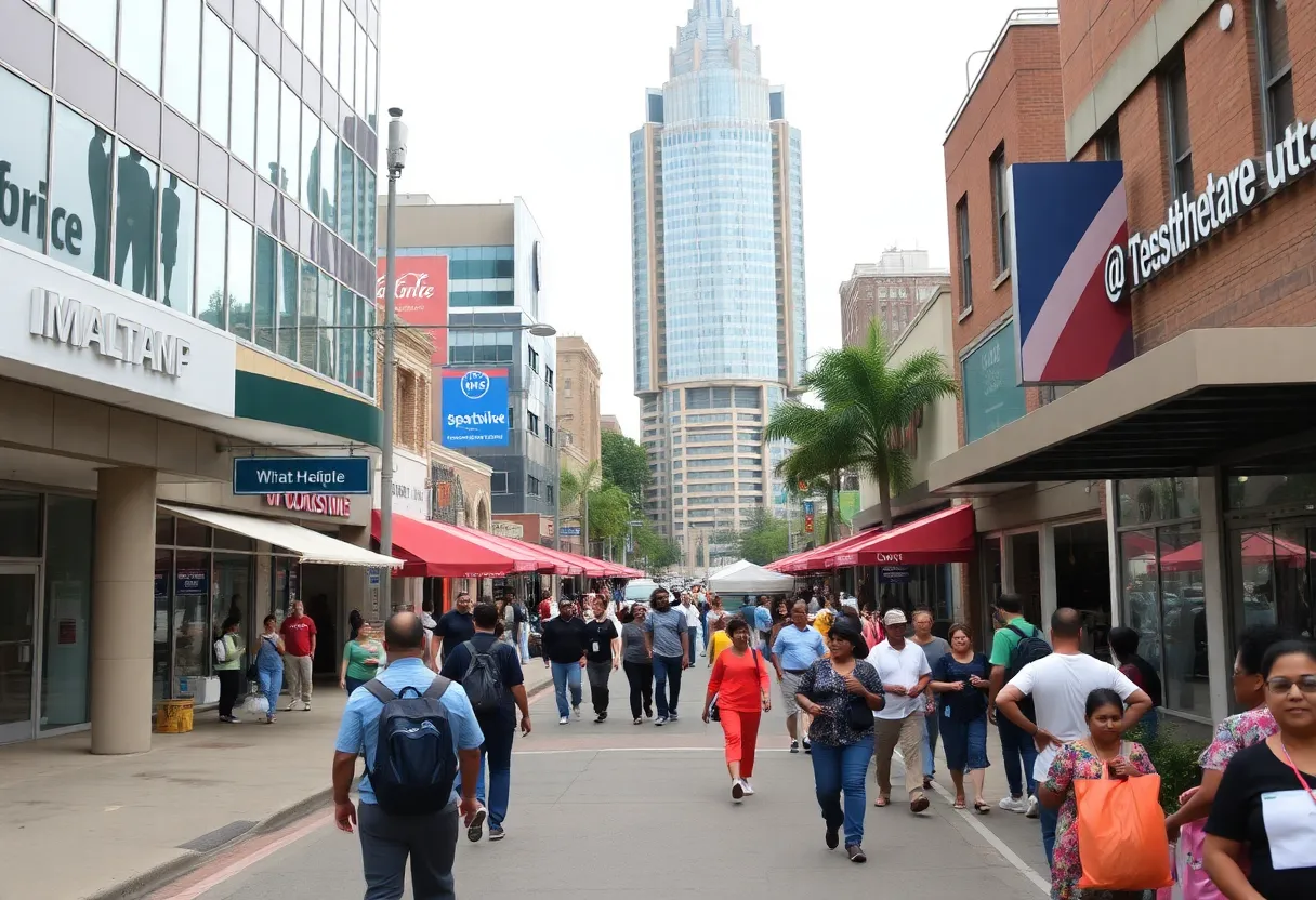 Urban landscape of Charlotte featuring healthcare facilities