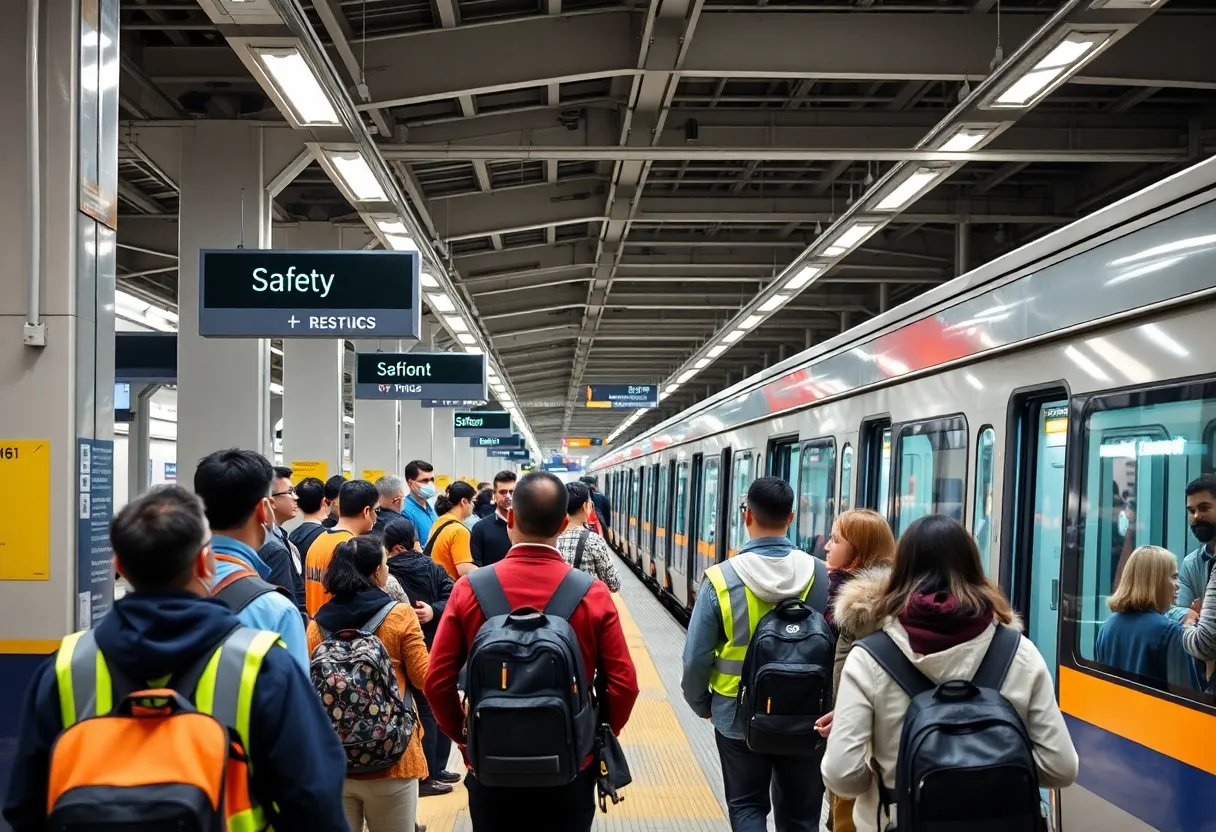 Charlotte Light Rail Station with enhanced security measures