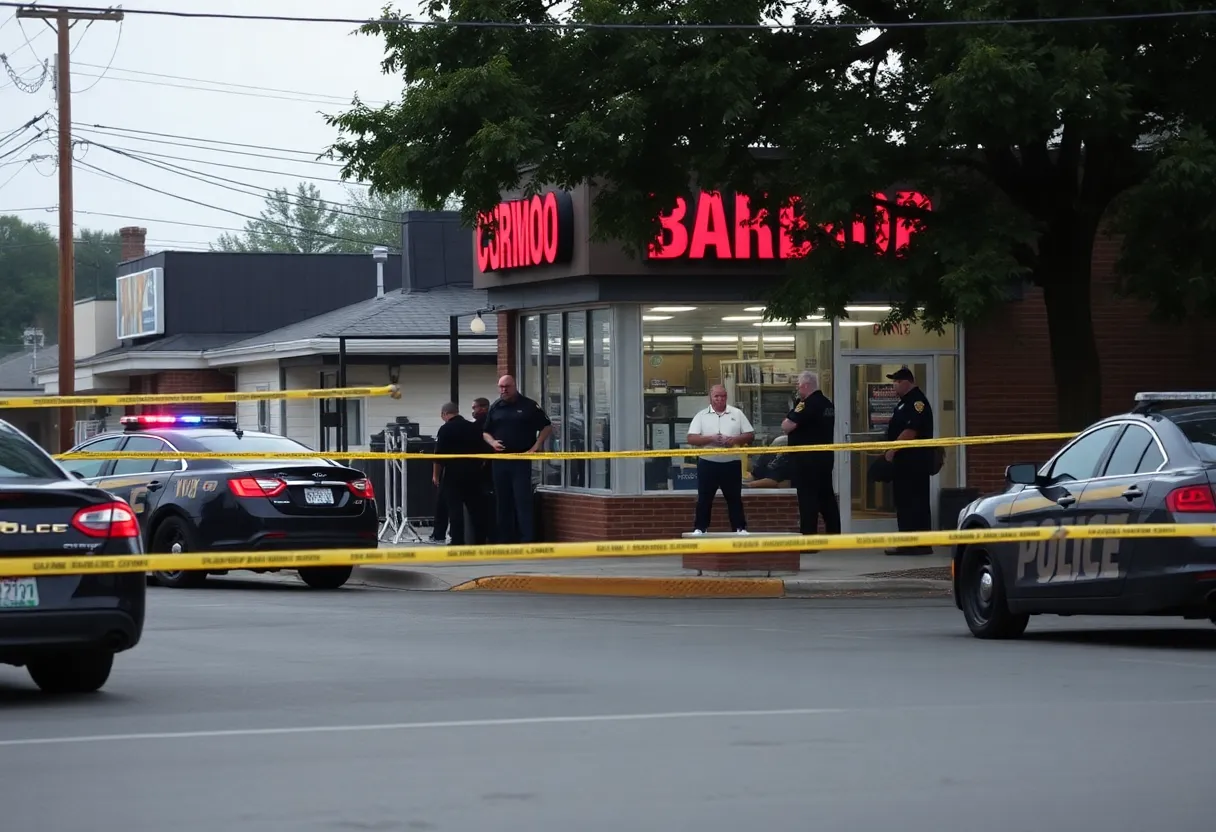 Police investigation at a barbershop in north Charlotte