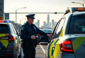 CMPD officer conducting a traffic stop in Steele Creek