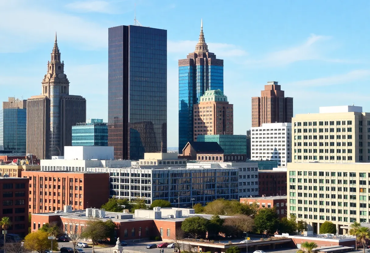 A vibrant scene depicting Columbia, SC, highlighting innovation and investment in local businesses.