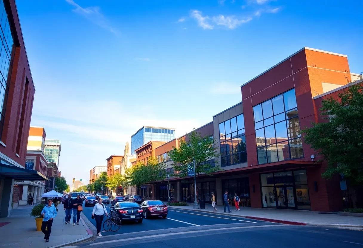 A bustling commercial area in Columbia SC showcasing economic activity and growth.