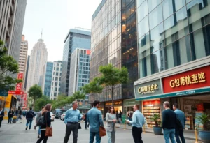 A vibrant cityscape of Columbia SC showcasing economic development and business activities.