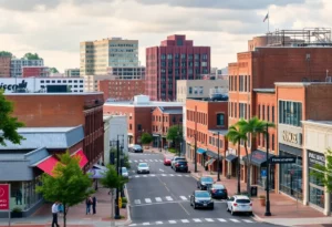 Cityscape of Columbia SC highlighting local businesses and entrepreneurs