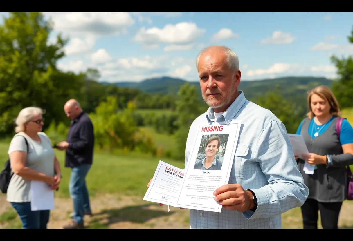 Community gathering in Boone searching for missing man.