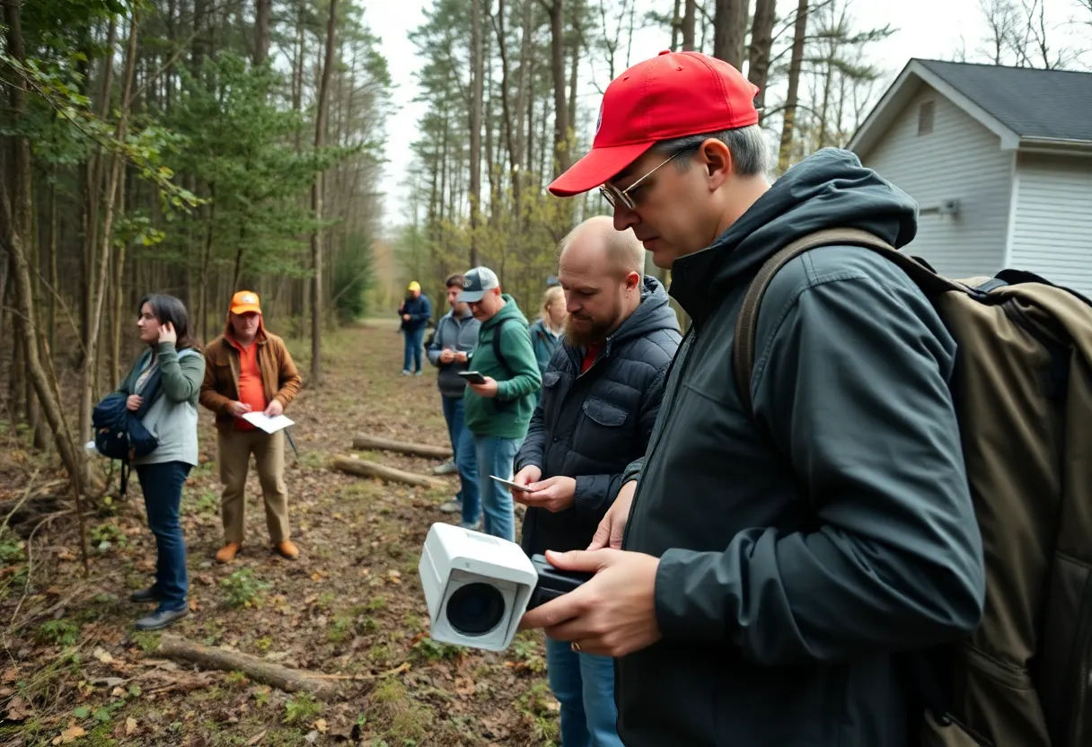 Volunteers searching for missing persons in the community.