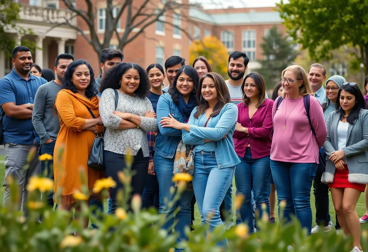 Diverse community supporting each other after a tragic shooting.