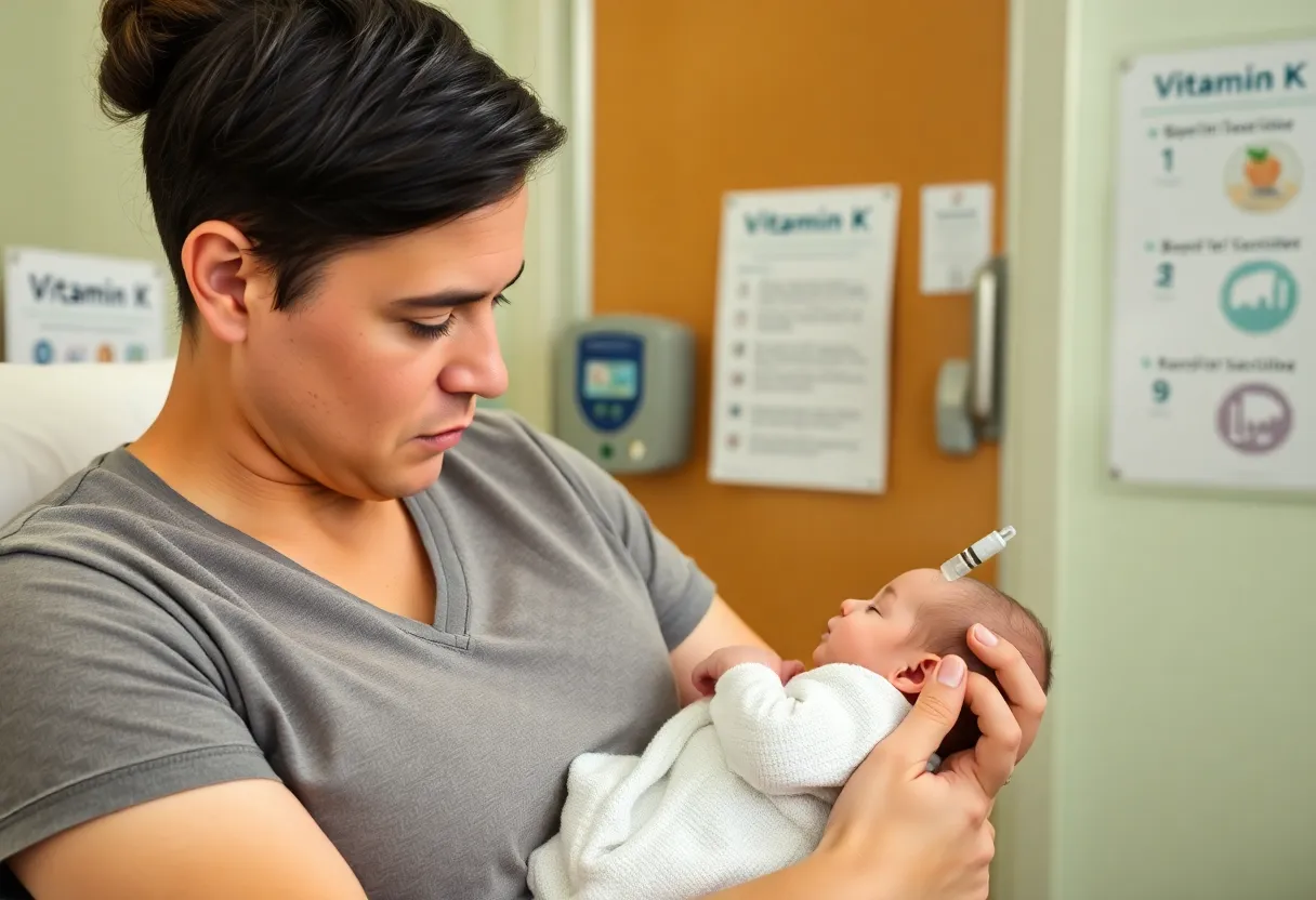 Parent contemplating vaccination options for newborn