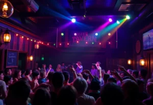 Council Ring performing live at Thomas Street Tavern with an enthusiastic audience.