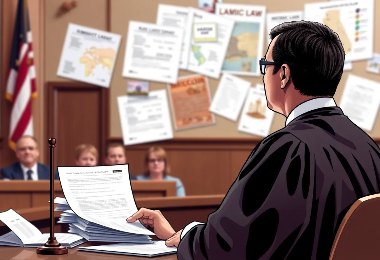 A judge overseeing a courtroom session related to immigration enforcement.