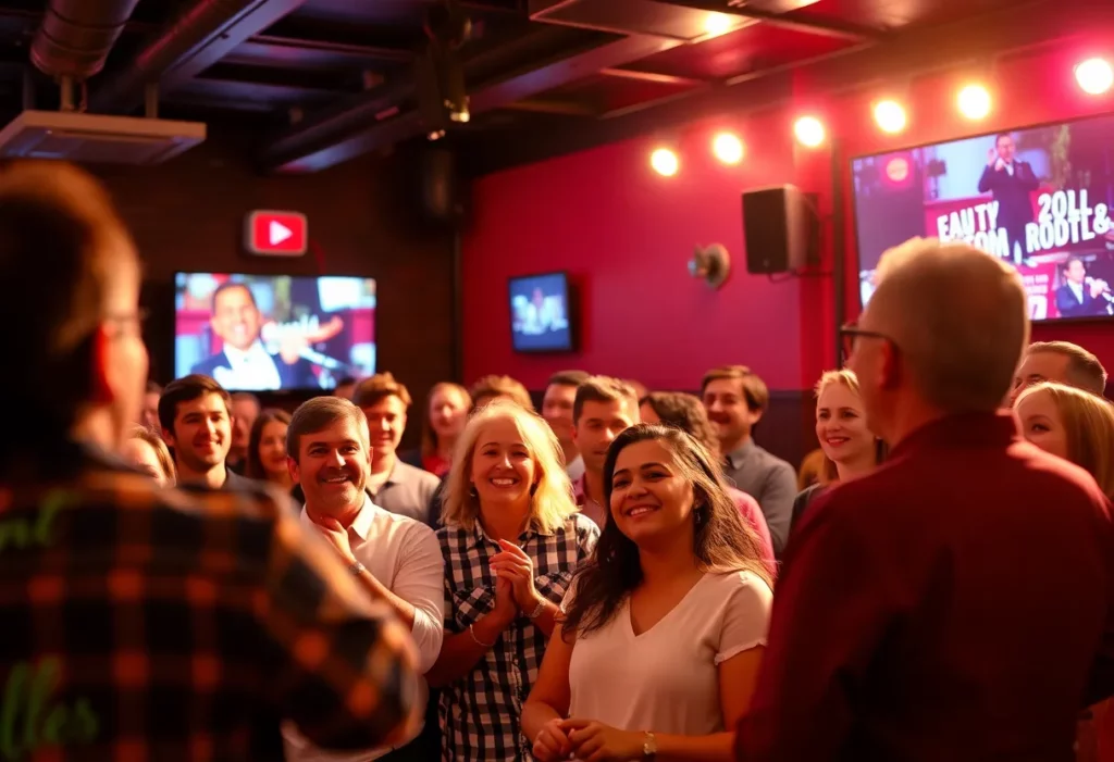 D.L. Hughley performing at a comedy club