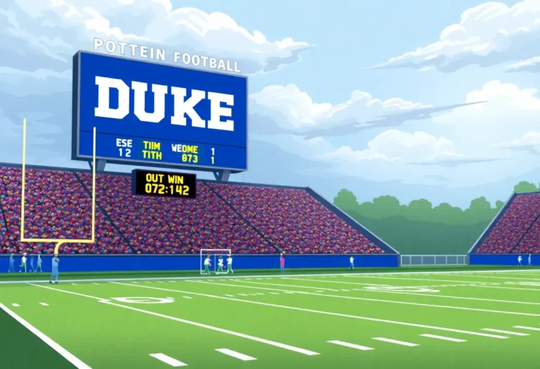 Duke University football team celebrating their ACC championship victory on the field.