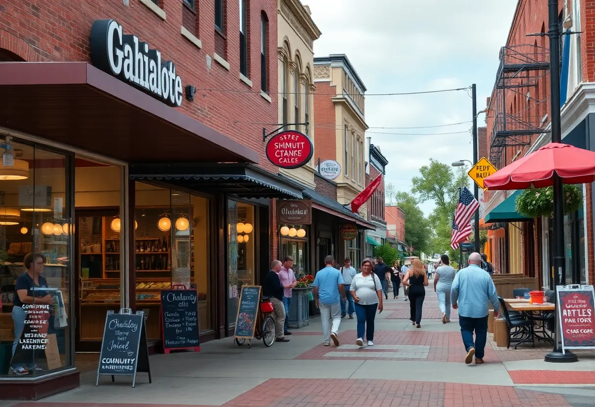 Community members shopping at local businesses in East Charlotte