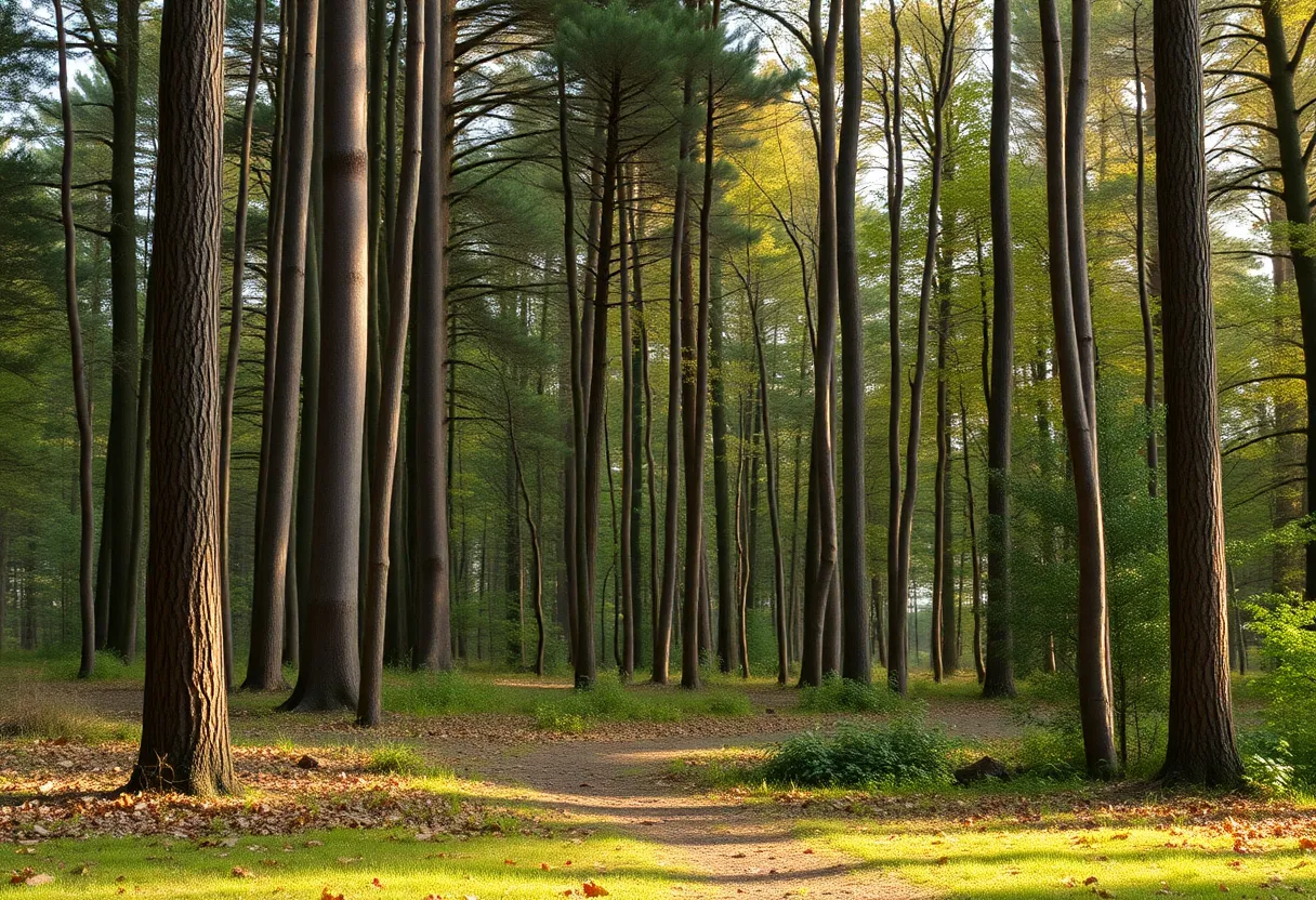 Serene forest in Port Charlotte, representative of the search area for Edwin Rodriguez