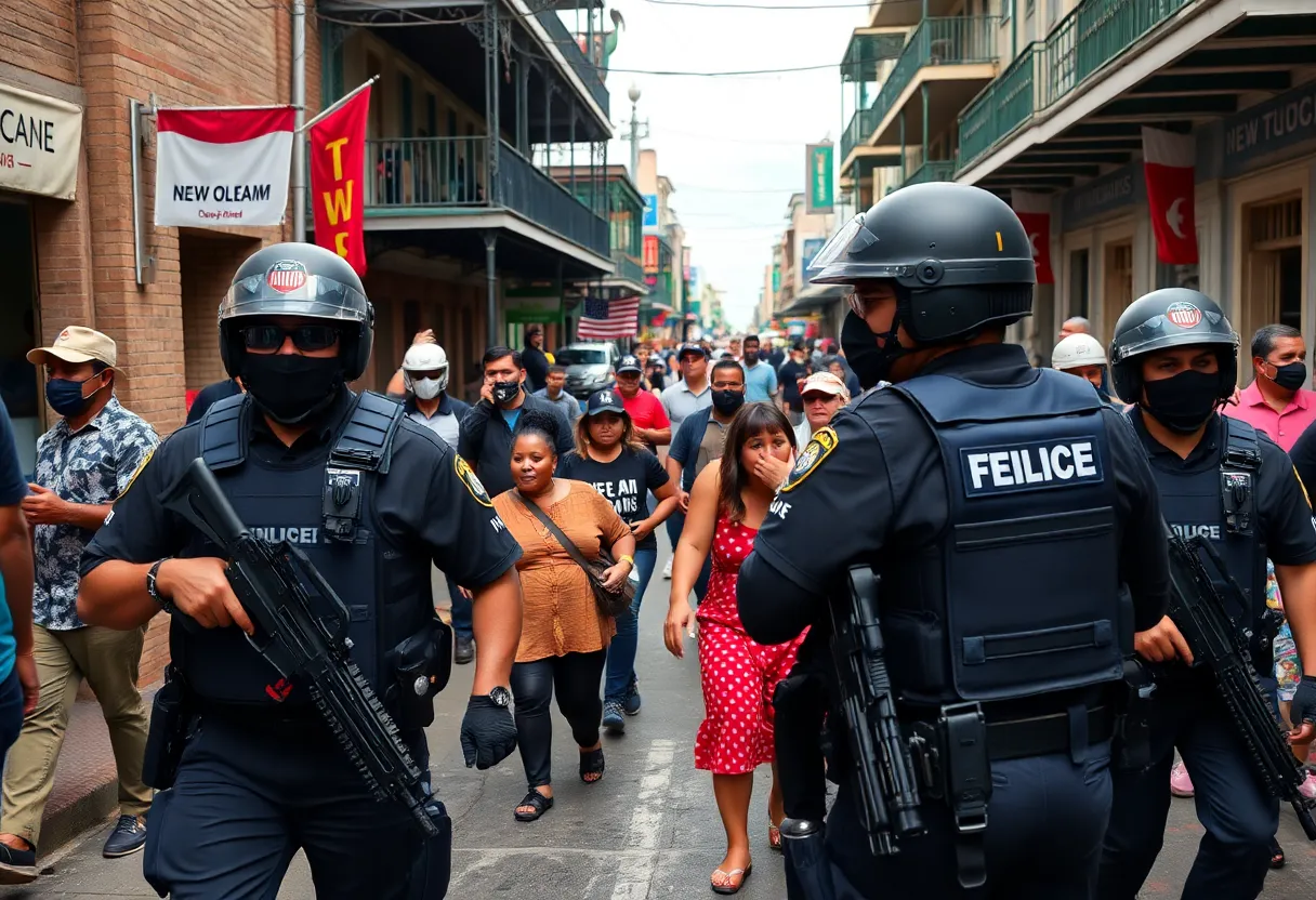 Federal agents conducting an immigration operation in New Orleans
