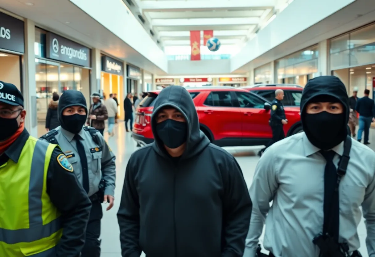 Police investigating the Eastridge Mall shooting incident.