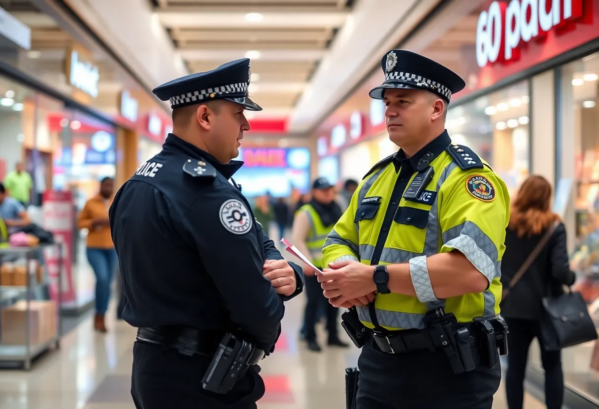 Police officers conducting an operation against retail theft in Gastonia.