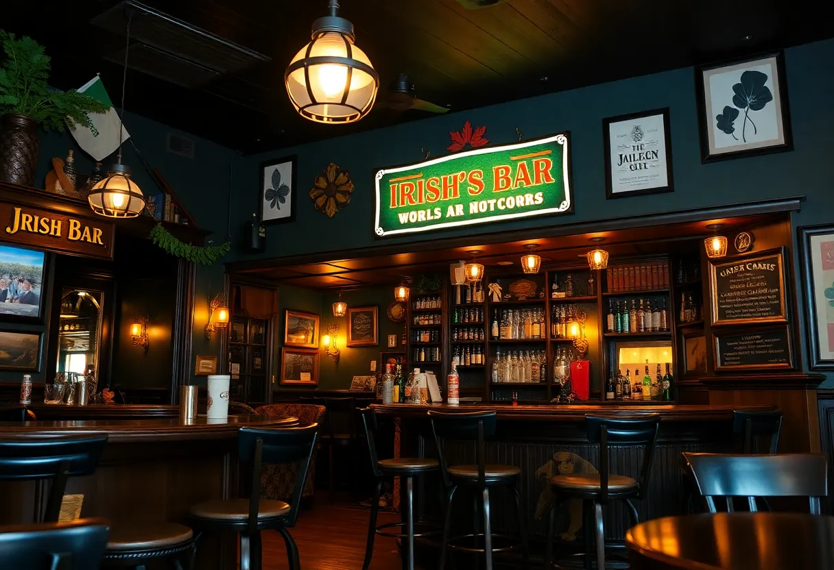 Interior view of Ginny's Irish Bar in Charlotte, NC
