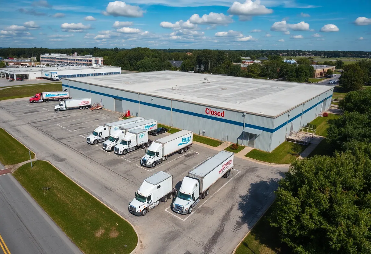 A closed trucking facility in Greensboro, North Carolina