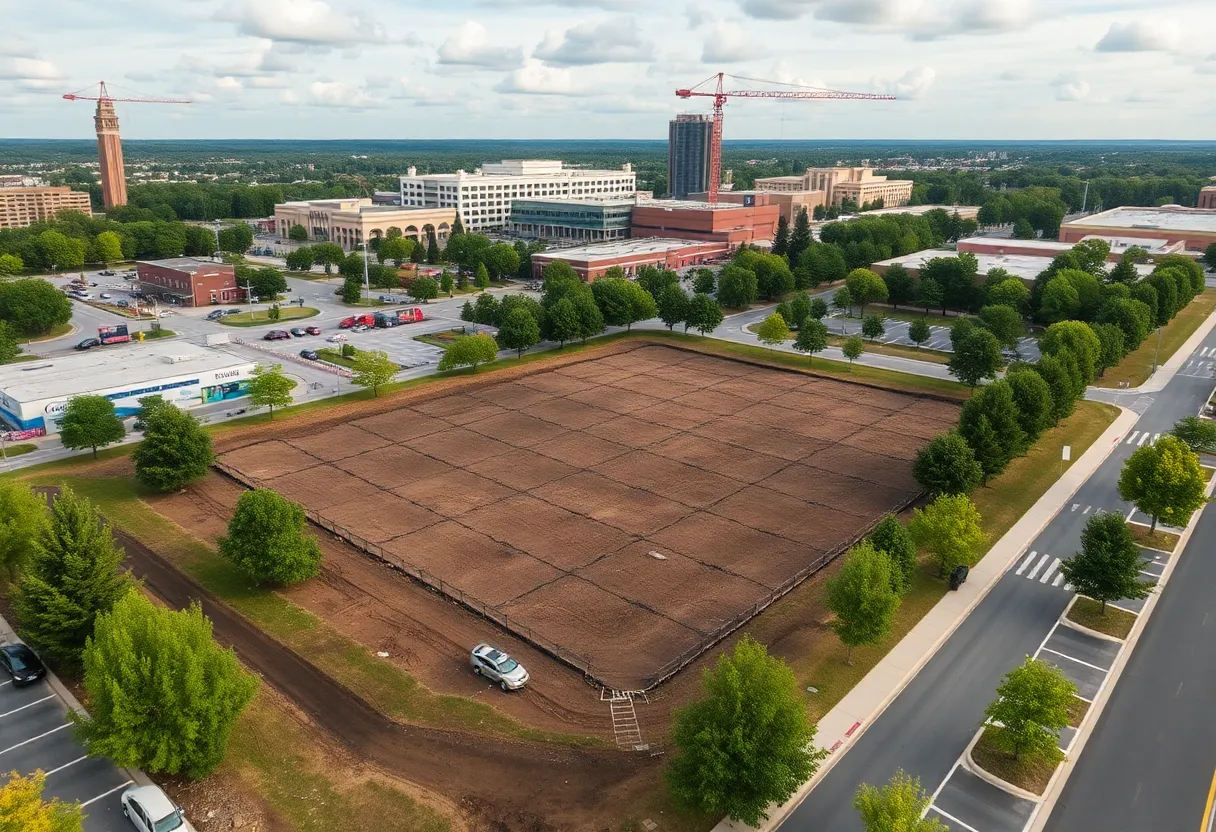 Vacant commercial site acquired by Hendrick Automotive Group in SouthPark, Charlotte.