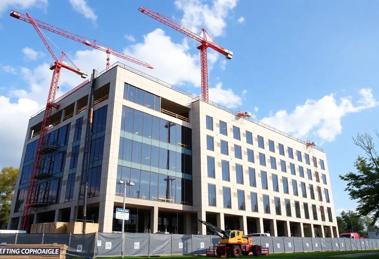 Construction site of Hoffman & Hoffman headquarters in Greensboro, NC