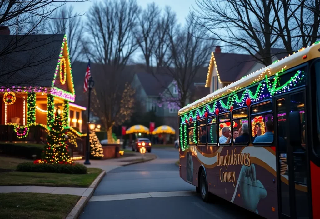 Festive lights and comedy tour in Charlotte NC