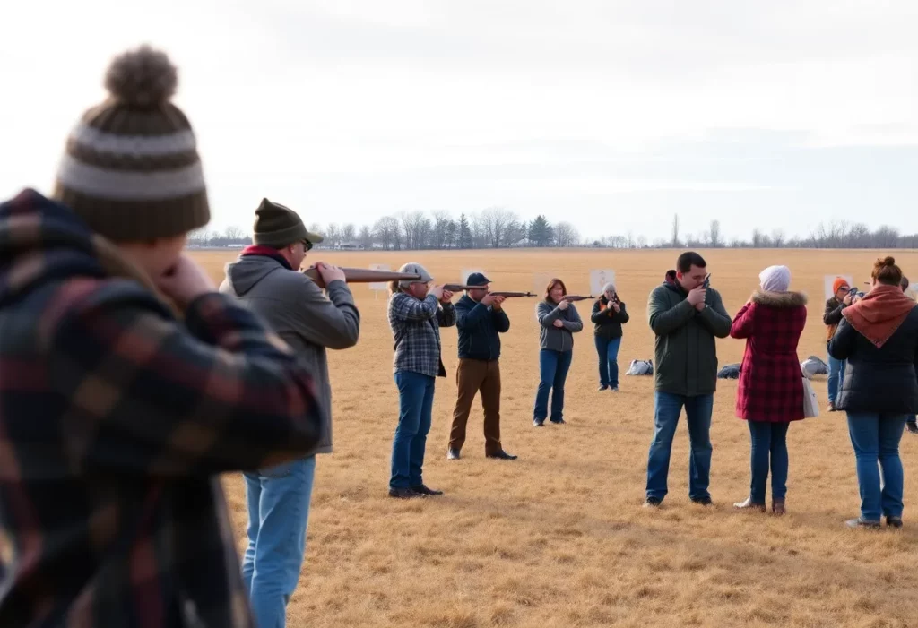 Participants enjoying a holiday turkey shoot event in Wake Forest, NC.