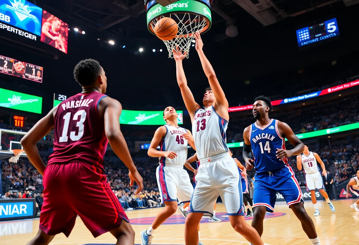 Basketball game between the Charlotte Hornets and Golden State Warriors at Spectrum Center