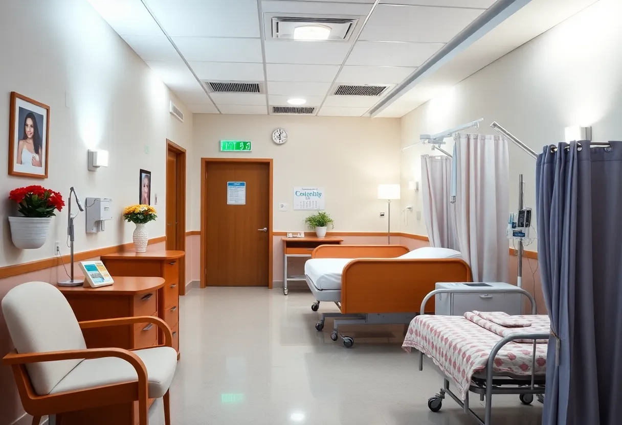 A serene maternity ward in a Houston hospital