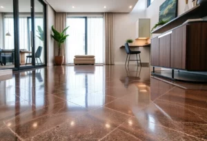 Stylish residential epoxy flooring in a modern home