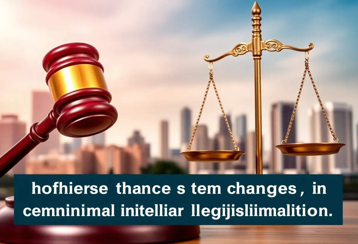 Symbolic image representing justice and legislation changes