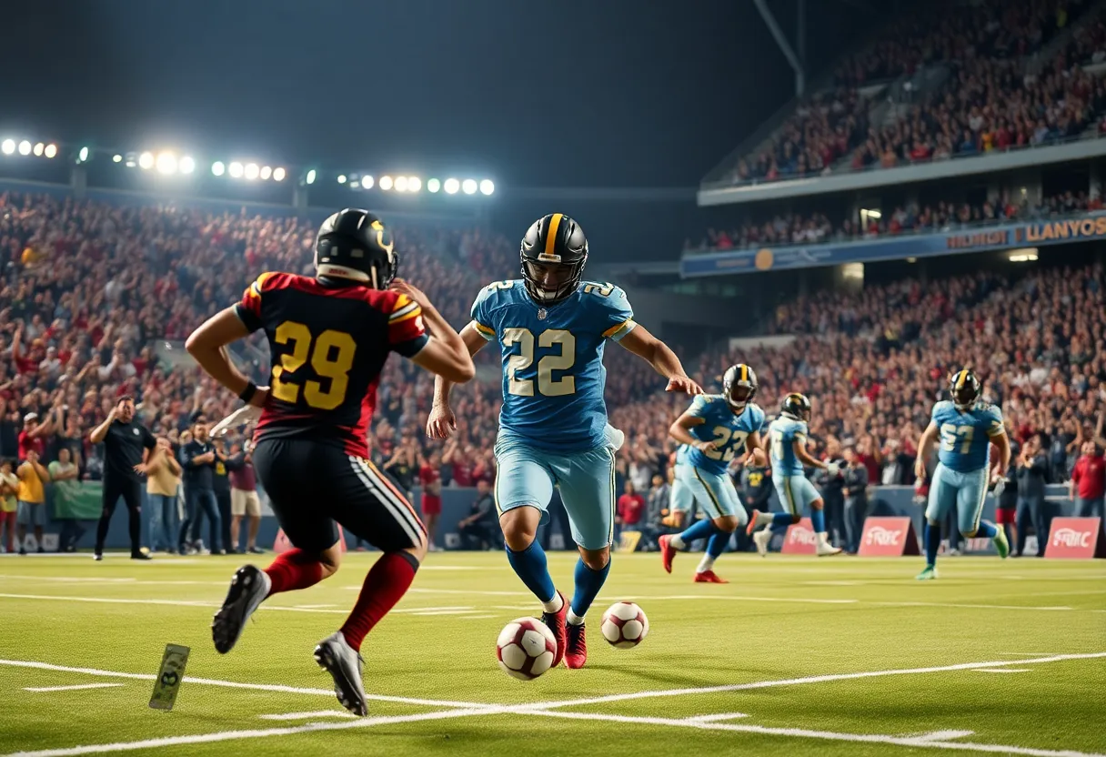 Football match between Jacksonville Jaguars and Denver Broncos