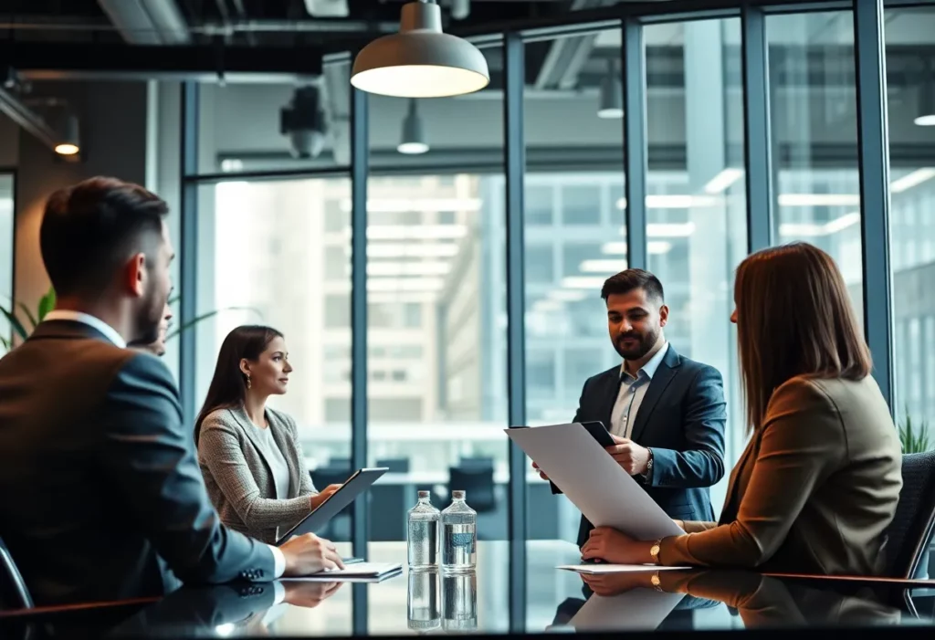 Business meeting at Janney Montgomery Scott's Charlotte office