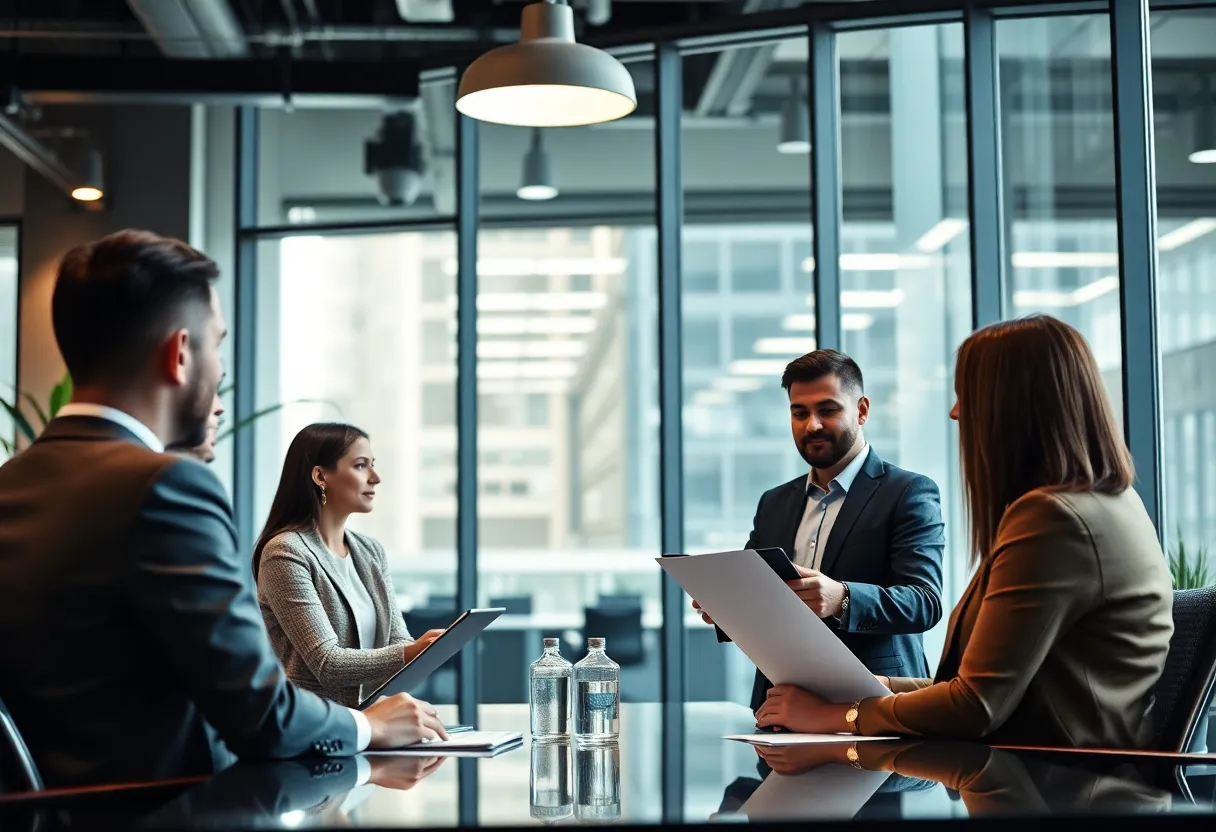 Business meeting at Janney Montgomery Scott's Charlotte office