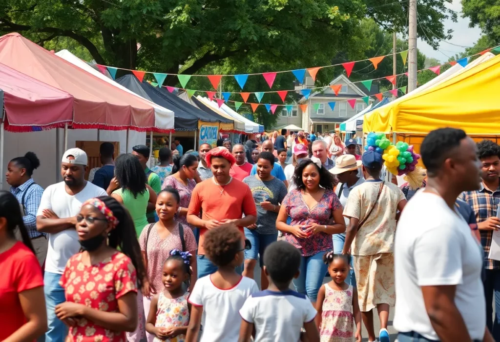People celebrating at the Juneteenth Festival in Charlotte