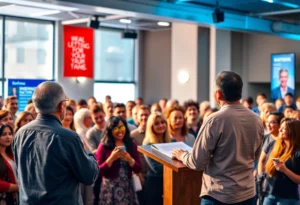 Audience engagement at Kamala Harris book tour event