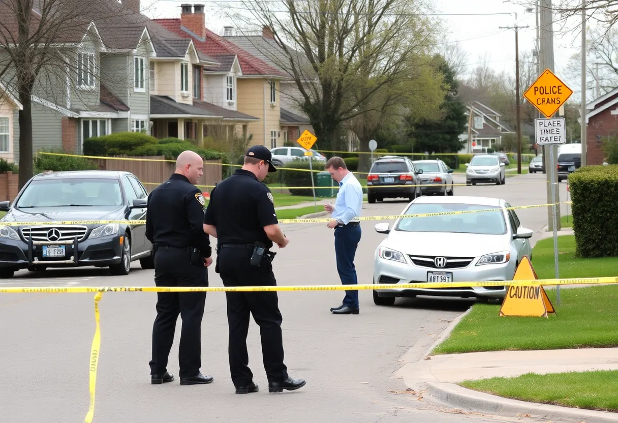 Police investigation scene in Kannapolis after a shooting incident