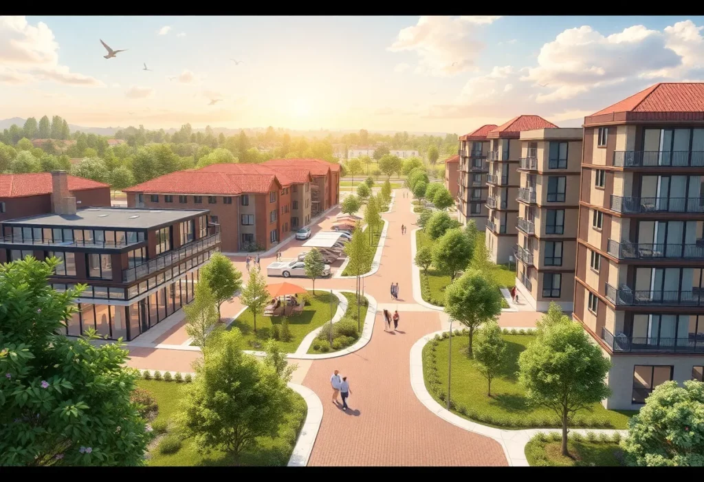 Conceptual illustration of Lake Norman commercial and residential development