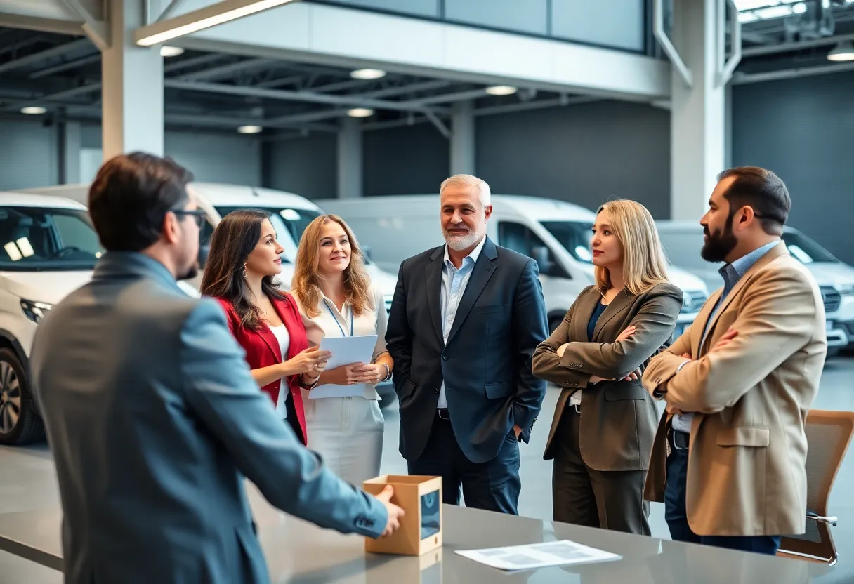 Corporate leadership team at Amerit Fleet Solutions discussing future strategies