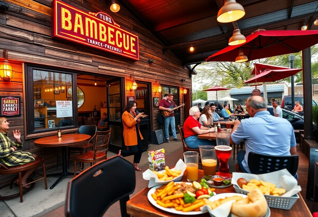 Outdoor dining at Mac's Speed Shop in Raleigh's Five Points with a dog-friendly patio