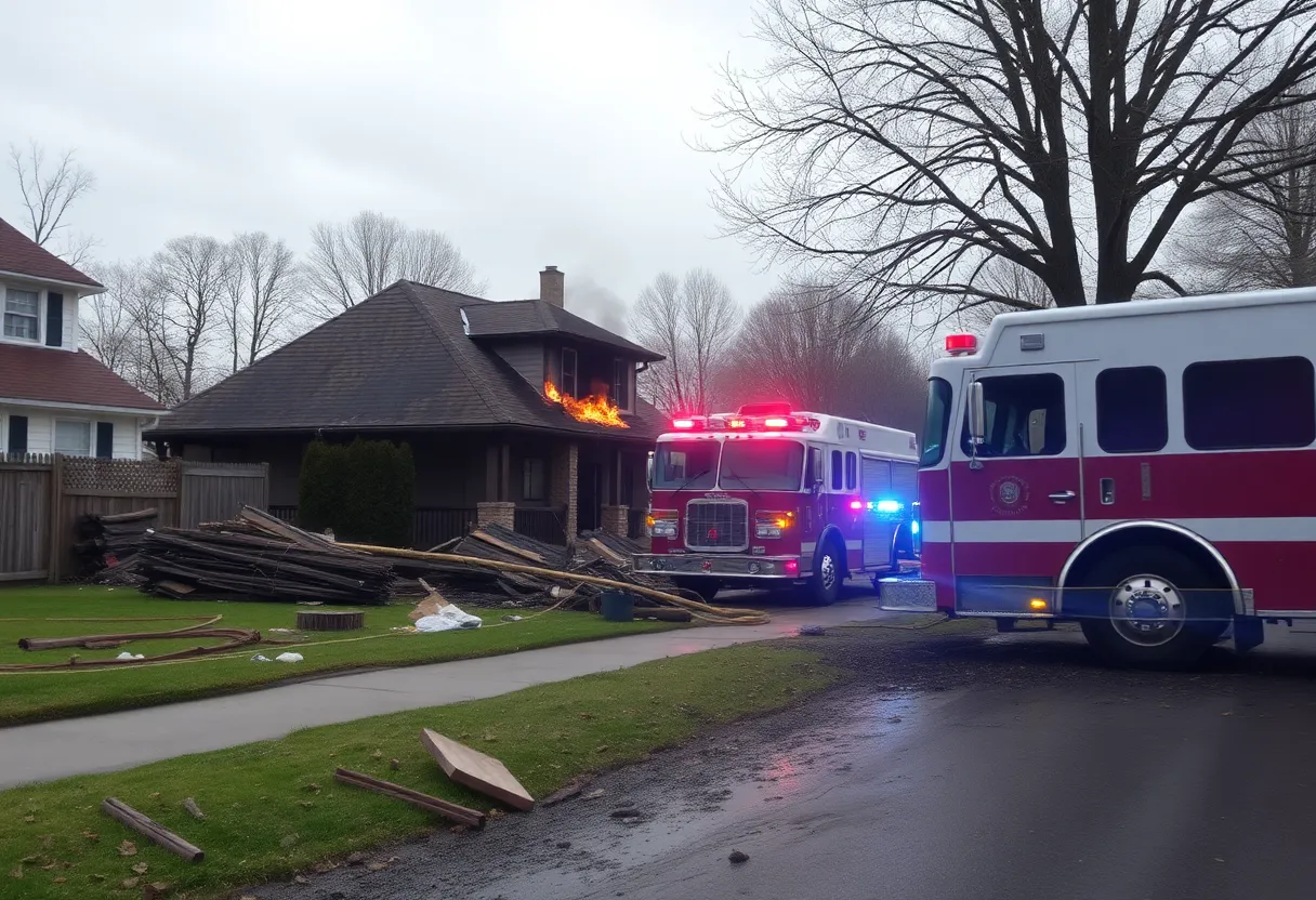 Scene of a house fire investigation in Maiden, NC